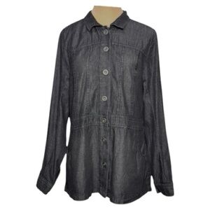 DG2 by Diane Gilman Black Lightweight Denim Jacket Size M